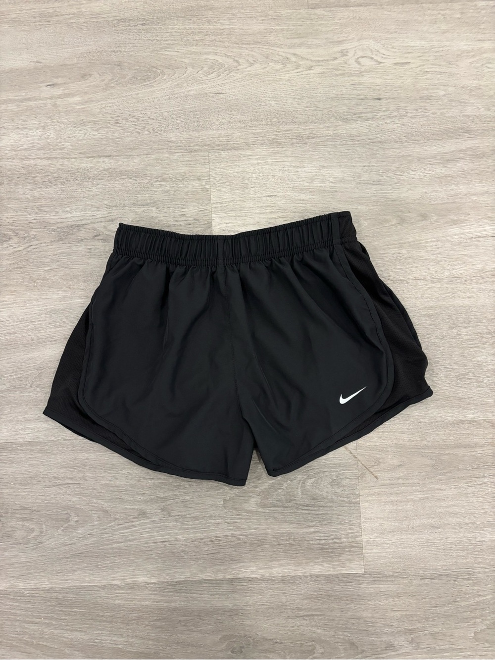 NEVER WORN Nike Women's Black Athletic Shorts with White Swoosh